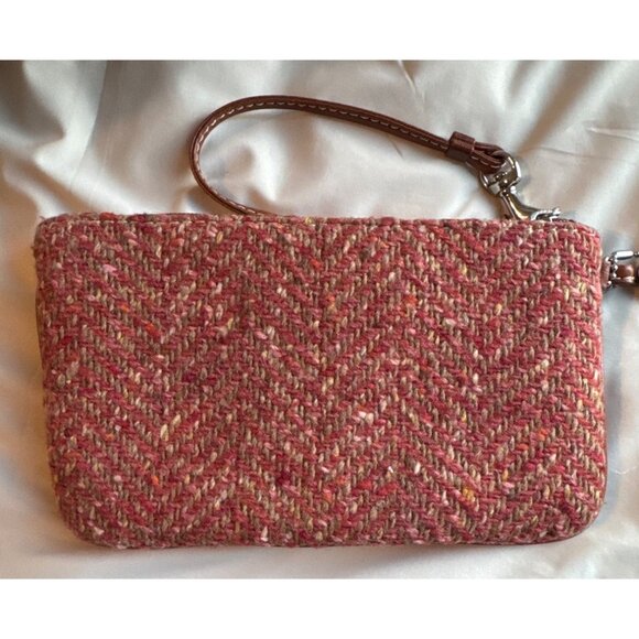 Coach Vintage F11214 Soho Hampton Orange Tweed Flap Hobo Clutch Wristlet - Picture 5 of 8